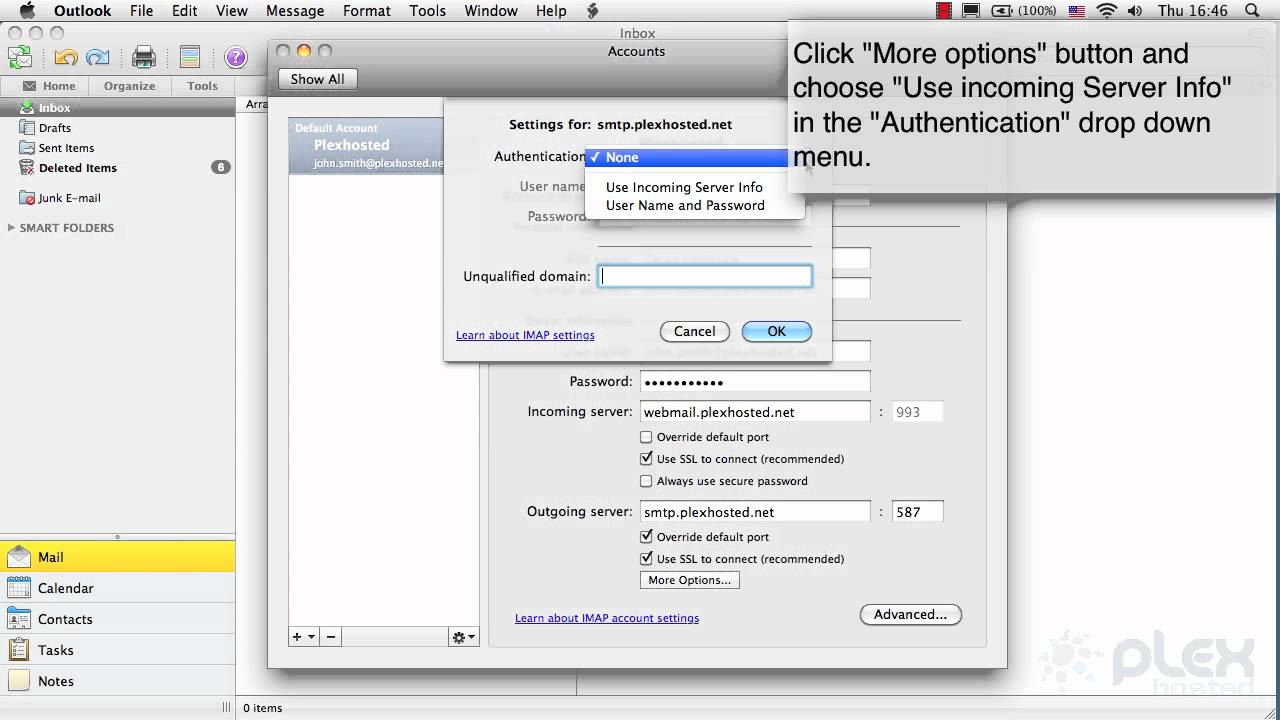 gmail outlook settings for mac